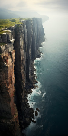 a boat gracefully glides through the crystal-clear waters, framed by majestic cliffs that rise dramatically from the sea. this stunning photo captures the essence of nature's beauty, with its photo-realistic composition and clever juxtapositions. reminiscent of national geographic's captivating imagery, it showcases the mesmerizing landscapes of australia and scotland, blending high-angle perspectives with a touch of fantastical street vibes. ai generatedの素材