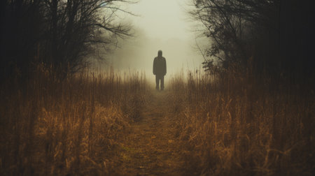 a spooky and detailed photo of the blair witch project, capturing a ghostly spectre apparition. this eerie image was taken with the high-quality cameras cannon r5, leica s3, and phase one xf iq4, using the wide-angle lenses 14mm, 18mm, and 21mm. ai generatedの素材