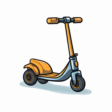 a vector illustration of a cartoon character riding a bicycle and a scooter icon, created in the style of lawrence. the illustration features a light gray and amber color scheme. this hand-drawn animation is inspired by the works of john hejduk and showcases symmetrical asymmetry. the artwork is available under the creative commons attribution license. ai generatedの素材