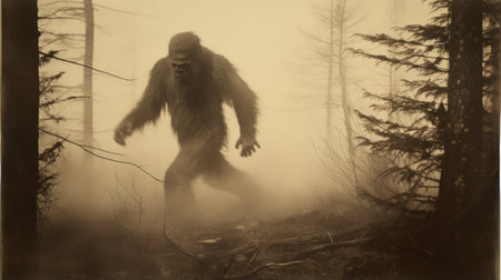 bigfoot shapeshifting ability: witness the incredible shapeshifting ability of bigfoot, as it effortlessly transforms its appearance, imitating various creatures, objects, and even humans. with this remarkable skill, bigfoot becomes a master of surprise, capable of tricking and bewildering anyone in its path. clarence h. white. ai generatedの素材