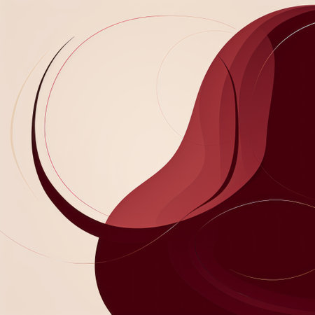 curly black hair with playful abstracted shapes and feminine curves, styled in minimalistic abstract compositions. the waves create graceful curves, while the light maroon and maroon colors add depth to the overall look. this photo is perfect for abstract minimalism appreciators who appreciate the beauty of circular shapes. ai generatedの素材