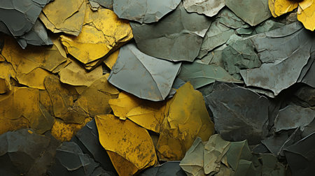 a super wide aerial view photo texture showcasing a vibrant and textured mix of suede yard mulch. this unique image captures the raw and gritty beauty of industrial materials and green technology. with its thick impasto texture and flat surfaces, this high-resolution photograph evokes emotions while highlighting the use of recycled and sustainable materials in a trashcore aesthetic. ai generatedの素材