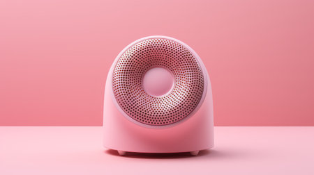 an eddyo pink skin care device takes center stage in this rendered image, showcasing its abstract minimalism style. the device, with its cute and colorful design, is a favorite among those who appreciate subtle pastel tones. this artwork also incorporates elements of sound art, creating a rounded and visually appealing composition. rendered using intel core technology. ai generatedの素材