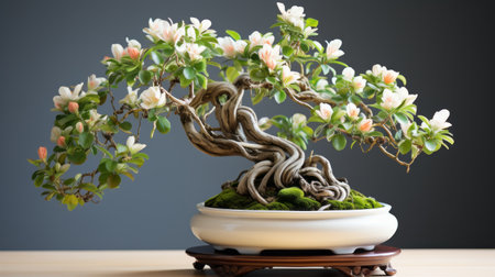 a photo of twisted branches, inspired by the styles of hyman bloom, kanzan shimomura, and stephen shortridge, placed on a wooden table. this traditional chinese-inspired ceramic artwork was beautifully rendered using maya software. ai generatedの素材
