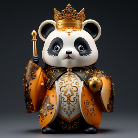 the lion brand nativity figurine features a panda-like character design that is both cute and stylish. with its orange and black color scheme, this adorable figurine can be used as a keychain or displayed as a collectible. the dynamic poses and expressions, along with street dance elements like headphones and hats, add a touch of movement and personality to this unique design. ai generatedの素材
