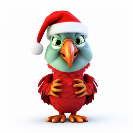 a new free santa parrot, perfect for your website, portfolio, or email. this 3d style parrot features focus stacking, playful characters, and intense emotional expression. it is available under the creative commons attribution license. capture a birds-eye-view of this gloomy yet captivating parrot. ai generatedの素材
