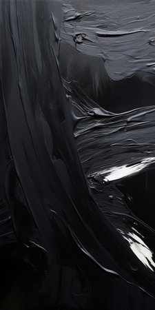 a photo capturing the mesmerizing blend of water and black paint, showcasing hyper-realistic details and fluid, dynamic lines. this close-up shot portrays a dark and foreboding landscape, reminiscent of the texture-based style of the gutai group and hyper-realistic oil paintings. ai generatedの素材