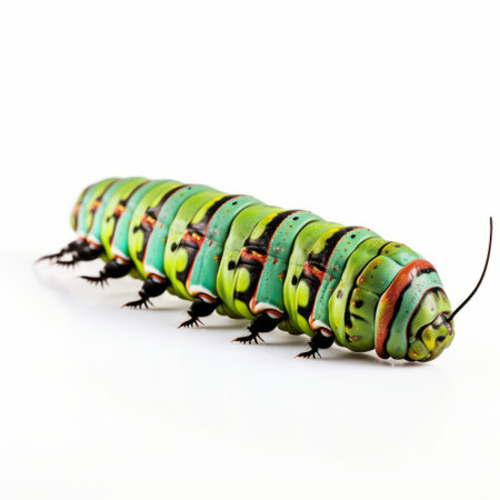 the photo showcases a surrealistic ceramic sculpture of a caterpillar, resembling the caterworms caterers caterpillar cb00. created in the style of contemporary animal sculptures, the artwork features a lensbaby effect, adding a unique touch. the sculpture is inspired by the art of tonga and exhibits photorealistic wildlife art. its repetitive design and contrasting light green and dark bronze colors make it visually captivating. ai generatedの素材
