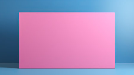 a pink background sets the stage for a captivating stock photo featuring a large square sheet of pink paper. this 3d flat mockup showcases a stylish blend of light blue and dark azure tones. the image captures attention with animated gifs and contrasting values. the elongated shape, screen tones, and color blocking add visual interest. back button focus ensures sharpness and clarity. ai generatedの素材