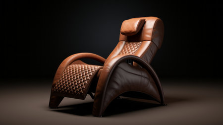 a hyperrealistic recliner design featuring weaving leather elements, created using octane render for a clean and elegant appearance. the chair is showcased on a white background, allowing its high detail and 16k resolution to shine through. ai generatedの素材