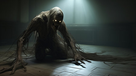 the photo captures a mesmerizing scene of supernatural creatures in the style of mankind fallen screenshots on ps4. with a touch of national geographic's aesthetic, the image showcases the unique character design by sopheap pich, featuring layered mesh and playing with light and shadow. patrick dougherty's artistic influence is evident, creating a captivating visual experience. ai generatedの素材