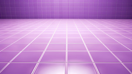 purple tiles on a flat floor, showcasing a futuristic surrealism style. the physically based rendering technique enhances the luminous shadowing and realistic usage of light and color. the hyperrealistic rendering brings out the transparent-translucent medium, while bold lines and bright colors create a visually striking composition. ai generatedの素材
