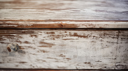 an old wood stain captured in a close-up view, showcasing its dark white and light white tones. the soft and airy compositions of this restored and repurposed piece create lively tableaus. the cracked texture adds character to the image, which was shot using fujifilm pro 800z film. classical architectural details complete the captivating scene. ai generatedの素材