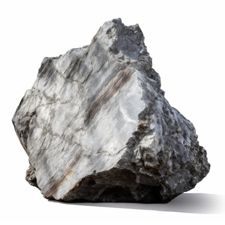 a high-resolution 3d model of a white marble rock, capturing the essence of david burdeny's style. this 4d model showcases the stark and unfiltered beauty of the rock, with a light sky-blue and dark silver color palette. the photo was taken using a nikon d750 and sony fe 24-70mm f/2.8 gm lens. ai generatedの素材