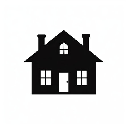 a minimalist black and white vector illustration of a house, reminiscent of the styles of artists such as fernando amorsolo, rockwell kent, and julian opie. this creative commons attribution image captures the essence of simplicity and modernity, perfect for various design projects. ai generatedの素材