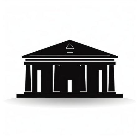 an iconic black and white image featuring a building and columns, showcasing precise simplicity and color gradients. the design draws inspiration from keos masons and marble, with a strong emphasis on negative space. the image also incorporates illustrations of psychological phenomena, all while adhering to classical proportions. ai generatedの素材
