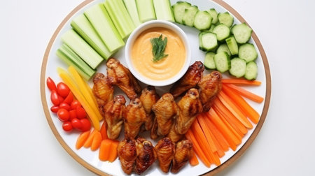 vegetarian meal plate featuring carrot sticks and cucumbers, arranged on a white background. this photo captures the essence of accurate bird specimens, reminiscent of anne stokes' style. the image was taken using provia film, resulting in a beautiful combination of light brown and sky-blue tones. inspired by the group f64, this vibrant plate is perfect for chinese new year festivities. enjoy the stunning details inの素材