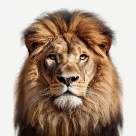a king lion png download showcasing hyper-realistic portraiture. captured with a medium format lens, this 8k resolution image is reminiscent of an associated press photo. the stunning hyperrealistic details bring the majestic marine life to life. ai generatedの素材