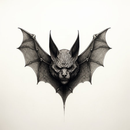 a tattoo of a monster slaying samson, inspired by the artistic styles of marko manev, robert bateman, and irving penn. this hyper-realistic illustration showcases a gothic dark intensity with technological symmetry. the white background enhances the intricate details of the tattoo, particularly the hyper-realistic animal illustrations. ai generatedの素材