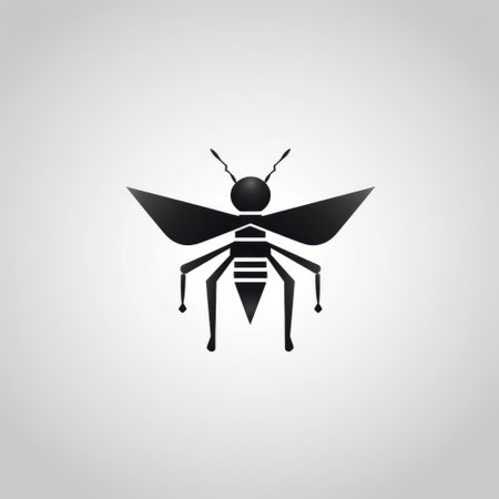 a black and white bee illustration, created in a conceptual minimalistic style, using cardboard as the medium. the image showcases elements of zen minimalism, with a color palette of light gray and bronze. it incorporates gender-bending iconography and features colorful grotesques, all presented in a low-resolution format. ai generatedの素材