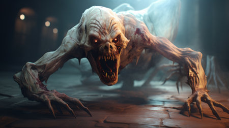 a screenshot of the "wrath of demons and dragons" game, showcasing stunning hybrid creature compositions rendered in unreal engine. the image features a captivating mix of light white and bronze tones, creating an exuberant atmosphere. with a halloween theme, the macro zoom highlights intricate details of the creatures. this visually impressive scene is brought to life with the power of an intel core processor. aiの素材