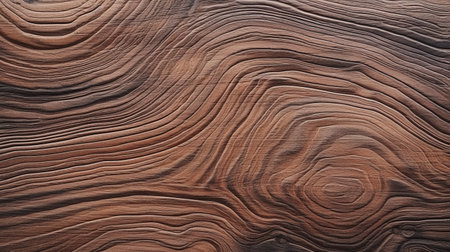 grainy pattern on a brown wooden surface, featuring topographical realism with smooth and curved lines. the light red and dark bronze hues blend seamlessly, accentuating the striated resin veins. created by artist fenghua zhong, this artwork showcases creased, crinkled, and wrinkled textures, adding a touch of linear delicacy to the overall composition. ai generatedの素材