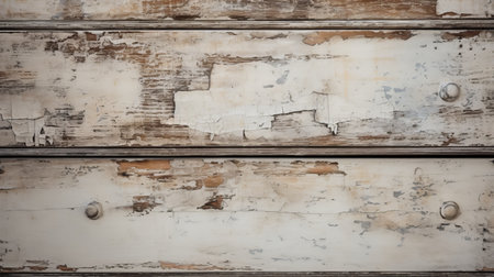 an old wooden finish antique furniture with textured paint layers in white and brown. this close-up shot captures the post-apocalyptic backdrop, reminiscent of the artistic styles of joan eardley and ernest zacharevic. the detailed world-building of this furniture adds to its unique charm and character. ai generatedの素材