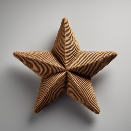 a 3d star shape made of brown cardboard is captured in this free photo. the intricate design resembles the artistic styles of sheila hicks, nathan wirth, dora carrington, ottoman art, and delicate still-lifes. the photo is reminiscent of the vintage aesthetic of fujifilm natura 1600 and evokes a sense of nostalgia for the period between 1900 and 1917. ai generatedの素材