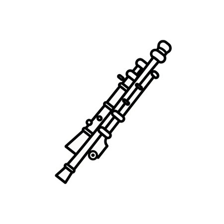 a coloring page for kids with a lineal icon of a flute drawing a line on a white background. this vector illustration by flaticon and dribbble showcases a crisp and pixel-perfect design in black and white. the minimalistic and simplistic design is perfect for kids in a cartoon style. ai generatedの素材
