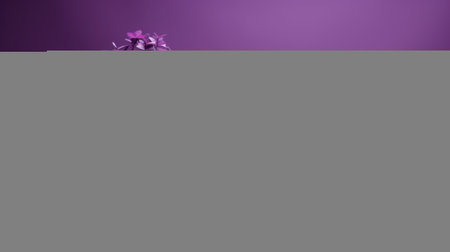 a rose tree in a pot adorns a vibrant purple wall, showcasing a minimalistic japanese-inspired aesthetic. this digitally enhanced tabletop photograph captures the beauty of voluminous forms, reminiscent of the shang dynasty. ai generatedの素材