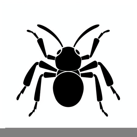 insect icon: a bold black and white vector stock illustration of an insect, inspired by inuit art style. this minimalist and creative commons attribution artwork captures the essence of the insect in a unique and eye-catching way. the low-angle perspective adds depth to the composition, while the salvagepunk and found footage elements give it a distinct and edgy vibe. ai generatedの素材