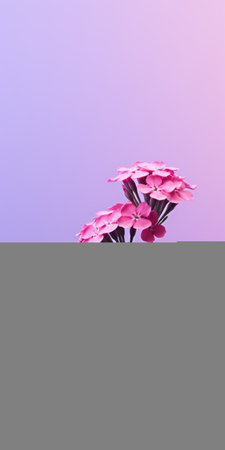 flowers in front of a purple background, showcasing photorealistic accuracy. the light pink blooms are rendered with intricate detail, resembling delicate paper cutouts. the bold color usage against the minimal retouching highlights the realistic usage of light and color. ai generatedの素材