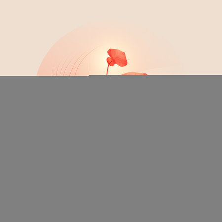 a red flower basks in the warm glow of the sun against a soft golden gradient background. this minimalist sketch captures the essence of tropical landscapes and charming character illustrations. with elements of realism and surrealism, it evokes a sense of romantic riverscapes. the line drawing style and low poly details add a unique touch to this captivating image. ai generatedの素材