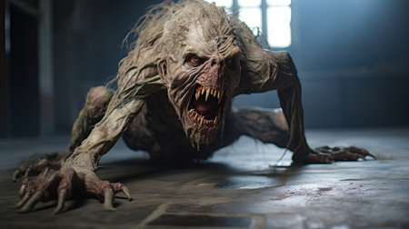 two captivating images showcase old monsters brought to life in the stunning style of unreal engine 5. created by the talented kathryn morris trotter, these gritty reportage-inspired artworks depict the monsters in a realistic manner. the use of the zeiss batis 18mm f2.8 lens adds depth and detail to the wire-made creatures, reminiscent of todd mcfarlane's iconic creations. ai generatedの素材
