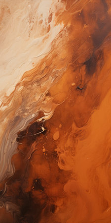 abstract painting on canvas with a background in the style of light orange and brown. the fluid formation creates a blink-and-you-miss-it detail, reminiscent of a desertwave. these monochromatic paintings, done in oil on copper, showcase naturalistic and atmospheric animal motifs. ai generatedの素材