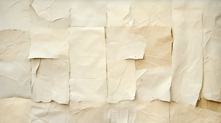 an old paper with a textured background, featuring art in the style of boldly fragmented conceptual installation. the light beige and white colors add to the post-conceptual feel of the deconstructed objects. this text-based mixed media piece showcases the essence of conceptual installation art. ai generatedの素材