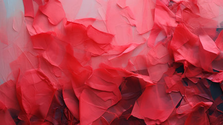 acrylic on canvas by andra eidem, featuring a close-up of exquisite clothing detail. the artwork is done in the style of light red and dark pink, with wavy resin sheets resembling tomas saraceno's technique. this high-quality photo captures the crumpled texture beautifully. ai generatedの素材