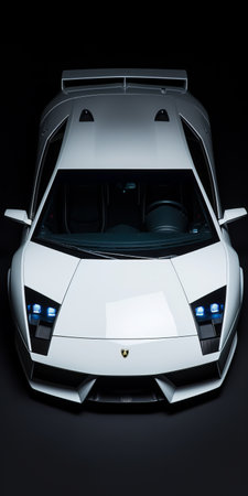 full body kit police car murcielago captured in a well-lit 8k photo studio shoot. the white background enhances the silhouette of the car, viewed from an above perspective. the perfectly finished paintwork is sharp, clear, and detailed, giving a hyper-realistic and cinematic feel. the off-white background adds to the symmetrical composition of this stunning image. ai generatedの素材
