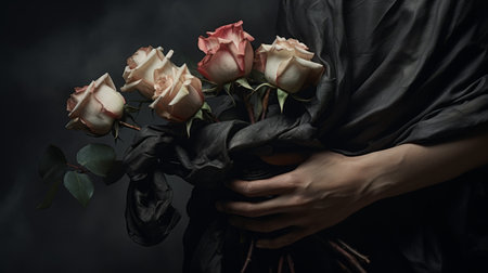 a photo of a personified letter "t" is depicted, holding a sack in its hand, inspired by the artistic styles of michal karcz, ingrid baars, meticulous photorealistic still lifes, caravaggism, dramatic and somber religious works, halloween, and flora borsi. ai generatedの素材