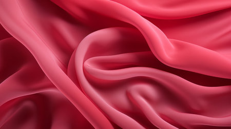 a close-up photo of a red silk material in black and white, showcasing the intricate details and texture. the photo captures the essence of the zbrush style, with its light pink hues and vibrant, colorful moebius patterns. the flowing draperies create a sense of movement, while the soft and rounded forms add a touch of elegance. ai generatedの素材