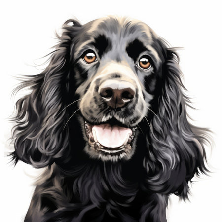 a black and white french bulldog pet portrait, showcasing the pedigree breed. this digital painting and drawing style captures the character and charm of the dog, with a touch of caricature. the realistic equine paintings inspire the dark navy and amber color palette. the glossy finish adds a polished touch to these characterful and joyful animal portraits, evoking a sense of optimism. ai generatedの素材