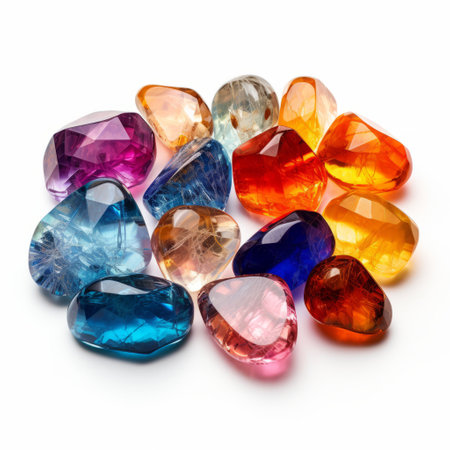 colorful gems, diamonds, and gemstones in the style of light indigo and amber create a stunning visual display. the translucent water adds a touch of elegance, while the contrasting shades of light crimson and dark azure enhance the overall beauty. the rounded forms of these gemstones evoke a sense of sophistication. this captivating photo was taken at yale university school of art, showcasing the uniqueの素材