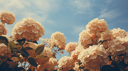 a photo of a flower blooming amidst thorny surroundings, captured with a retro filter. the image showcases a light sky-blue and light beige color palette, reminiscent of golden age aesthetics. the lo-fi aesthetics add a touch of nostalgia, while the atmospheric clouds create a dreamy ambiance. the flower itself is a beautiful combination of light pink and light gold hues. ai generatedの素材