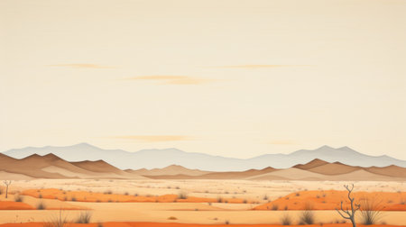 a stunning landscape photo featuring a desert scene adorned with rocks and branches against a backdrop of light orange and light beige hues. this highly detailed illustration by phil noto showcases atmospheric horizons, creating a captivating vista. with a resolution of 3840x2160, this image is perfect for lush landscape backgrounds, reminiscent of the iconic windows vista wallpapers. ai generatedの素材