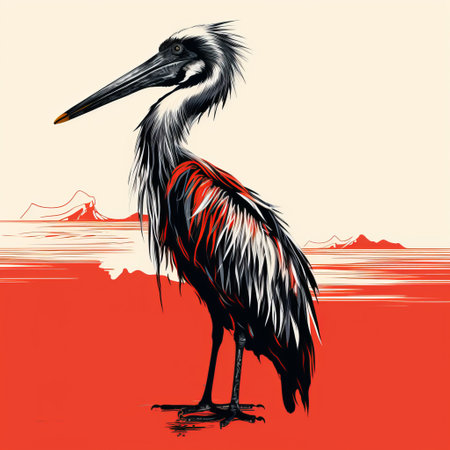 a minimalistic one-line drawing of a pelican in the iconic basquiat style. this emblematic symbol, available in png format, features a stroke-only design, similar to the lacoste dino but without any fill. the pelican is depicted with a unique artistic flair, inspired by the renowned artist jean michel basquiat. ai generatedの素材