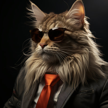 a cat wearing sunglasses, inspired by the artistic style of mike campau and gabriel metsu. this hyper-detailed rendering showcases the cat's cool and trendy look, with a touch of bronzepunk aesthetic. the portrait is beautifully lit with soft lighting, creating a captivating and realistic image. the addition of rtx technology enhances the overall visual experience. ai generatedの素材