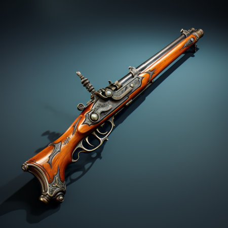 the napoleon ps4 sword, captured in a meticulous photorealistic still life by dmitry vishnevsky, showcases eye-catching detail and the use of traditional carving techniques. this unique piece, with its dieselpunk-inspired design, is a testament to the artistic vision of marguerite blasingame. ai generatedの素材