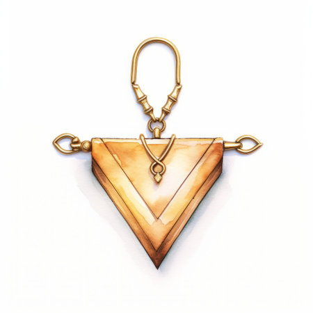 king anubis pendant, a captivating piece of art showcasing geometric simplification. this digital illustration on copper, with its multilayered dimensions, embodies the essence of divinatory objects, talismans, and amulets. inspired by the danish golden age and the enigmatic necronomicon illustrations, this pendant is a unique and mystical creation. ai generatedの素材