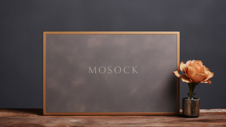 a photo of a minimalist typography style tray featuring a combination of bronze and gold objects, including a mosk. the image showcases the use of precious materials and a subtle ink application, creating moody tonal contrasts. the tray's design is reminiscent of simplistic cartoons and urban signage, captured with a rodenstock imagon 300mm f58 lens. ai generatedの素材