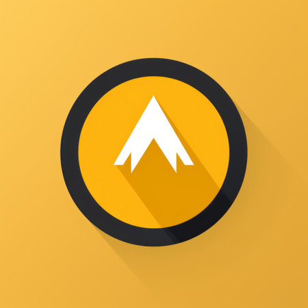 a yellow and black app icon featuring an ape in a precisionist style. the minimalist background showcases mountainous vistas, while the aftereffects create a visually striking composition. the extreme angle and low bitrate add a unique touch to this minimalistic design. ai generatedの素材